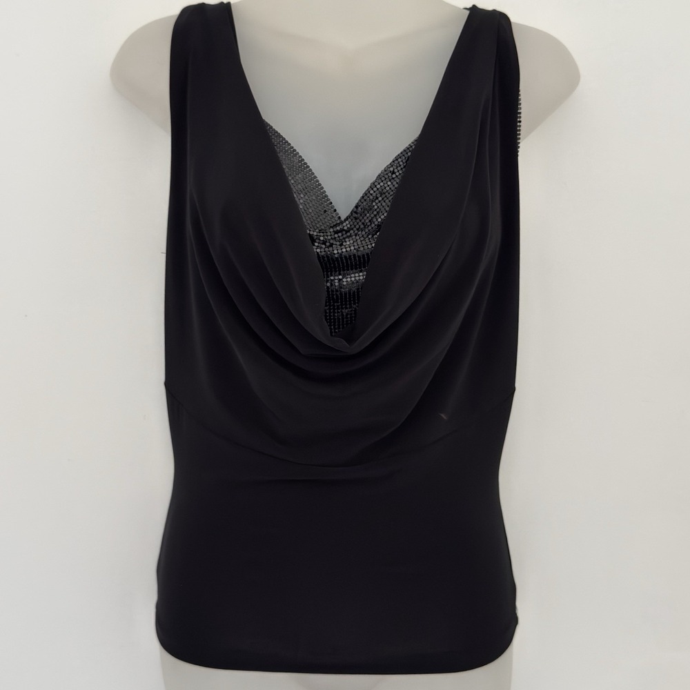 CAROLINA Top Womens S Black Minimalist Chic Office Casual Weekind Outfit Y2K
